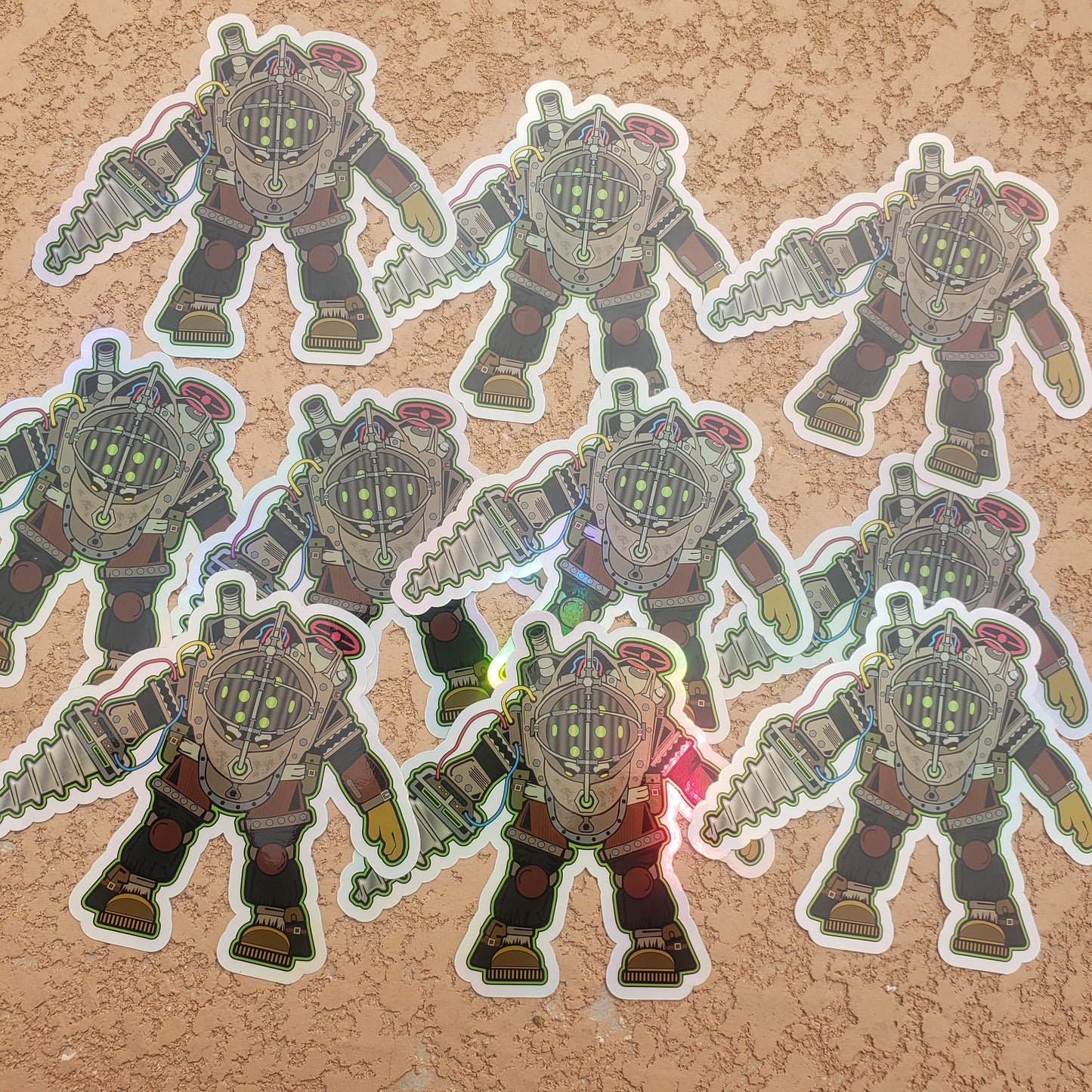 JUMBO 7" HOLOGRAPHIC STICKER: BIG DADDY (BIO SHOCK)
