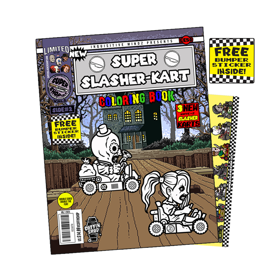 SUPER SLASHER COLORING BOOK W/ BUMPER STICKER