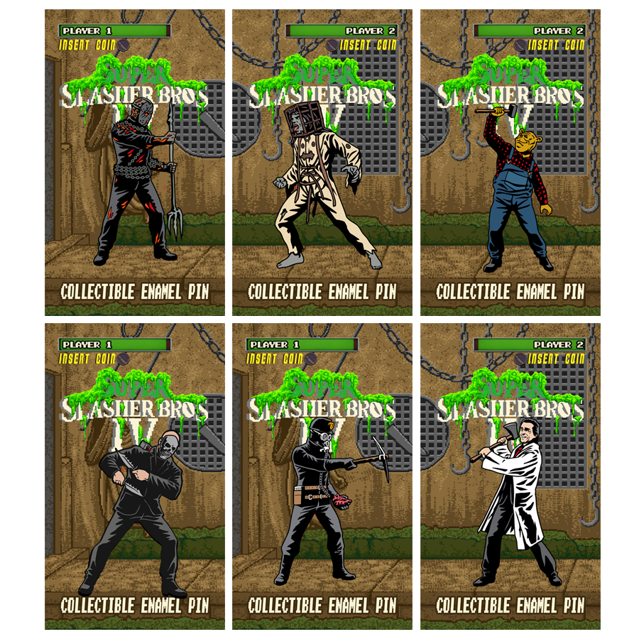 ENAMEL PINS: S.S.B. VOL.4 ALL 6 SLASHERS (BUNDLE)