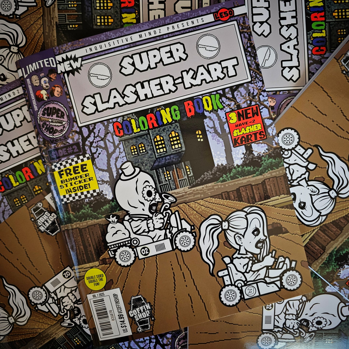 SUPER SLASHER COLORING BOOK W/ BUMPER STICKER