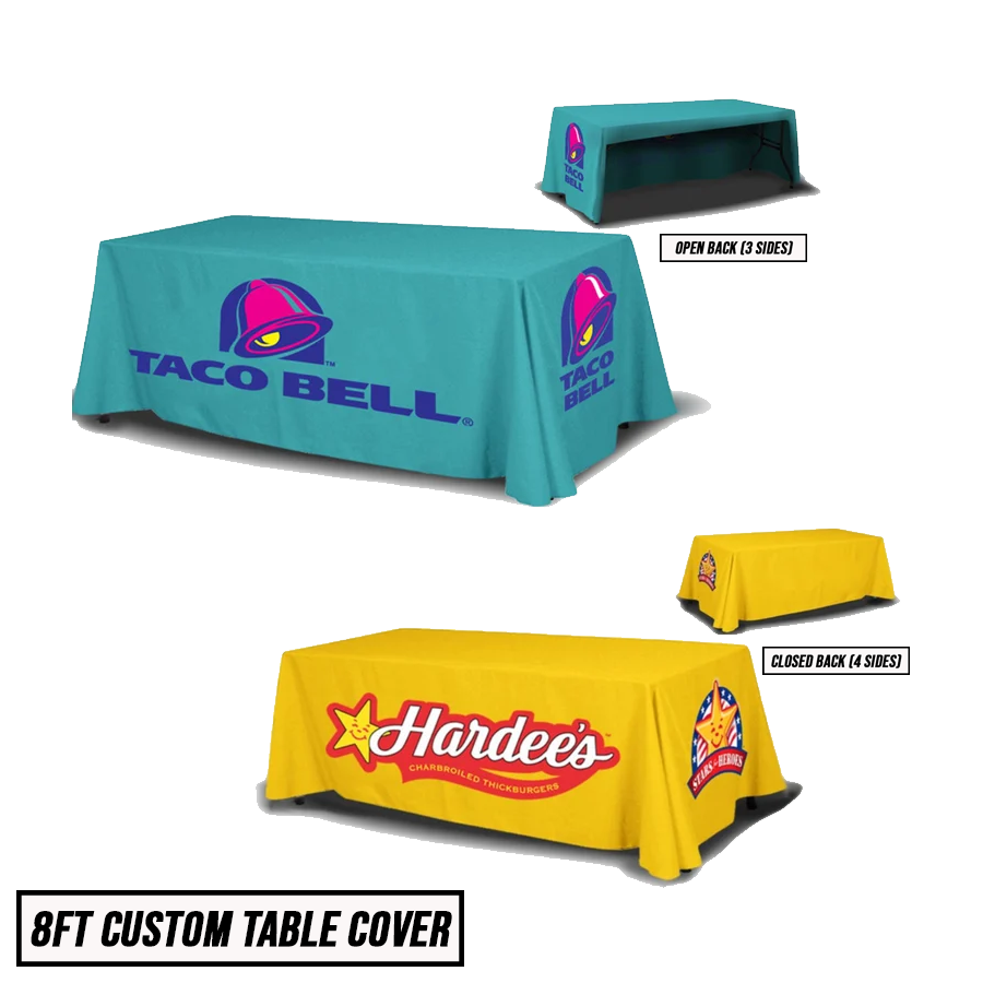 CUSTOM PRINTED TABLE COVERS - 8FT