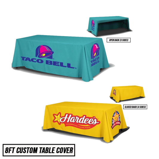 CUSTOM PRINTED TABLE COVERS - 8FT