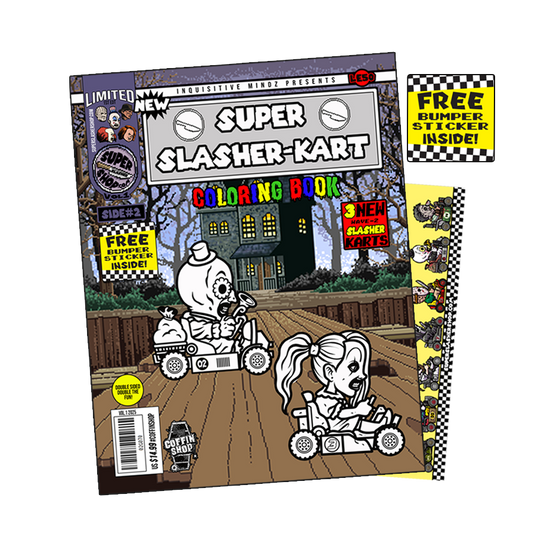 SUPER SLASHER COLORING BOOK W/ BUMPER STICKER