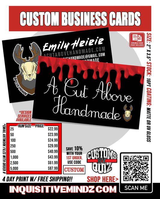 STANDARD CUSTOM BUSINESS CARDS (BASIC PRINT)