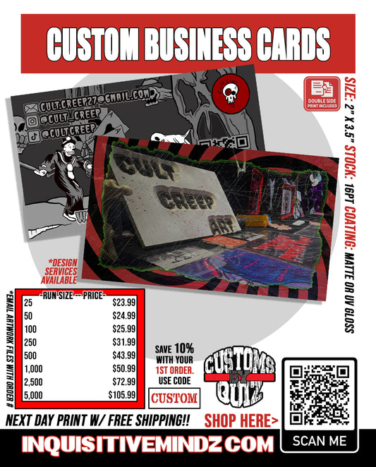 STANDARD CUSTOM BUSINESS CARDS (NEXT DAY PRINT)